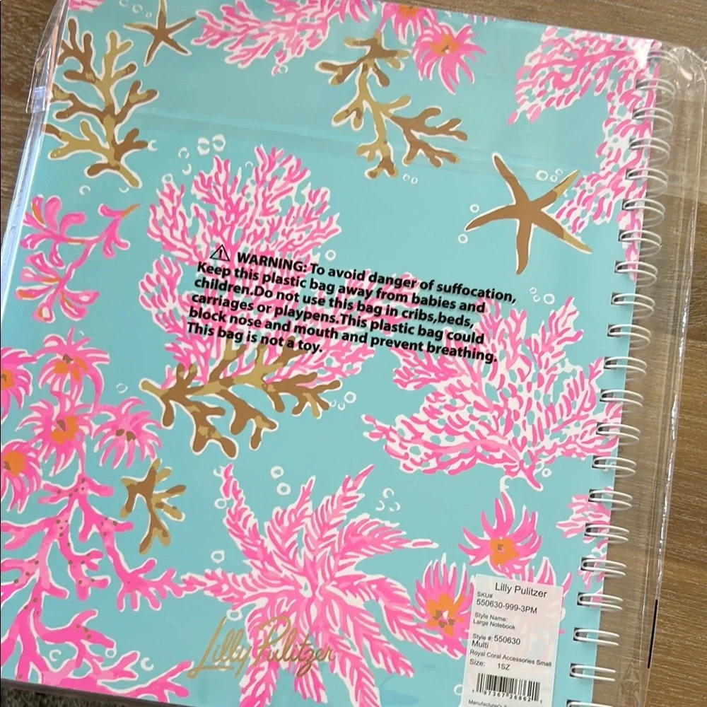 Lilly Pulitzer Pink and Gold Coral Notebook BNWT - Picture 2 of 6